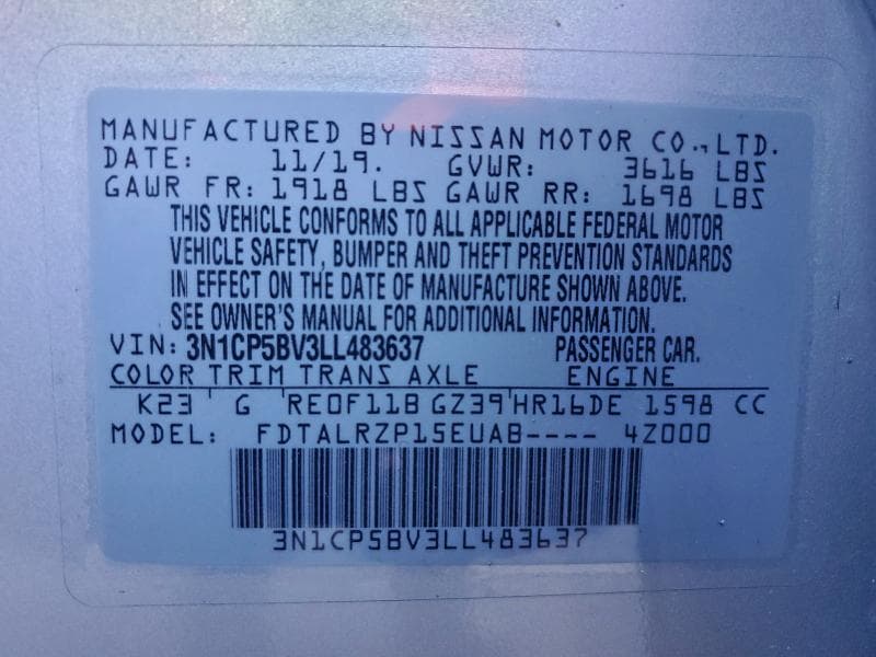 2020 NISSAN KICKS S S 13