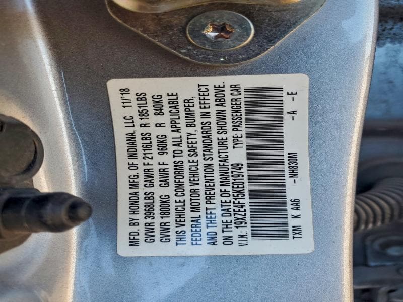 2019 HONDA INSIGHT LX LX 13