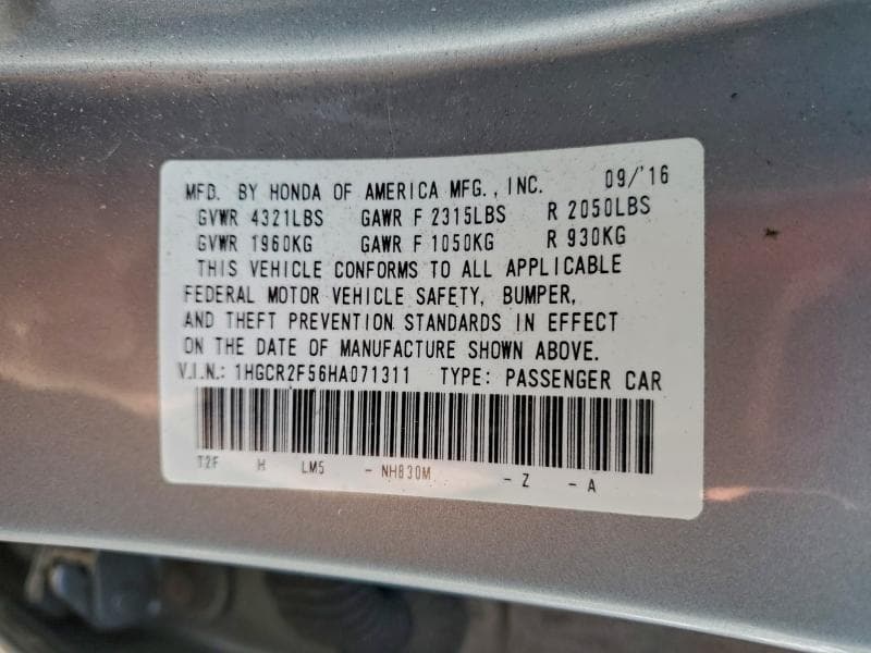 2017 HONDA ACCORD 13