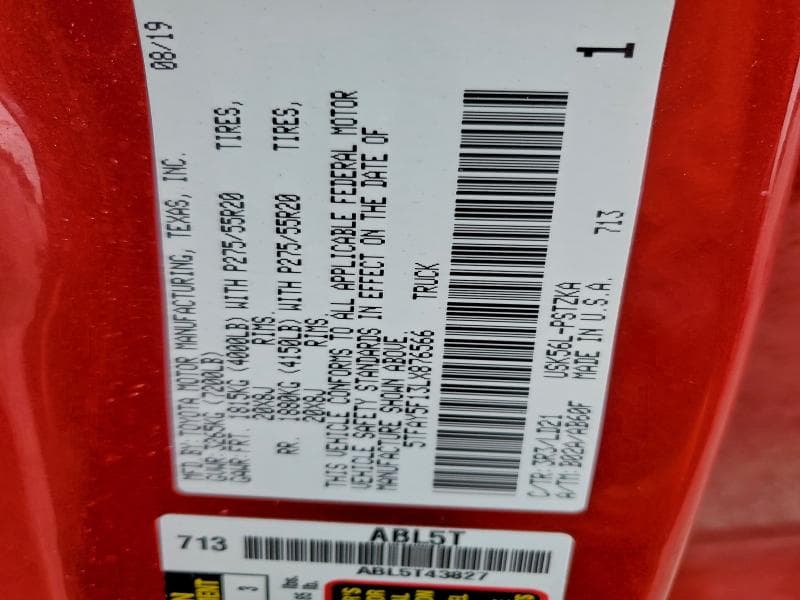 2020 TOYOTA TUNDRA CREWMAX 1794 CREWMAX 1794 12