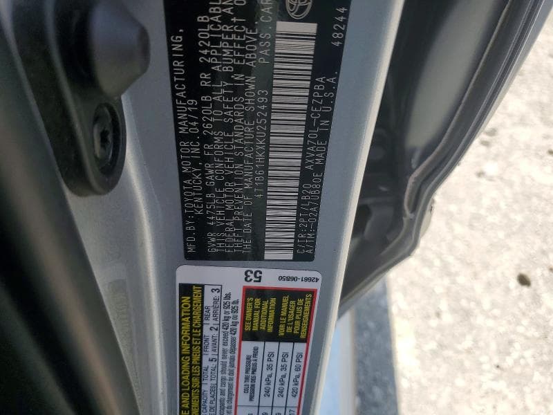 2019 TOYOTA CAMRY XSE XSE 12
