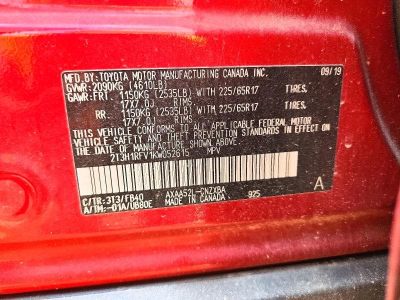 2019 TOYOTA RAV4 LE 14
