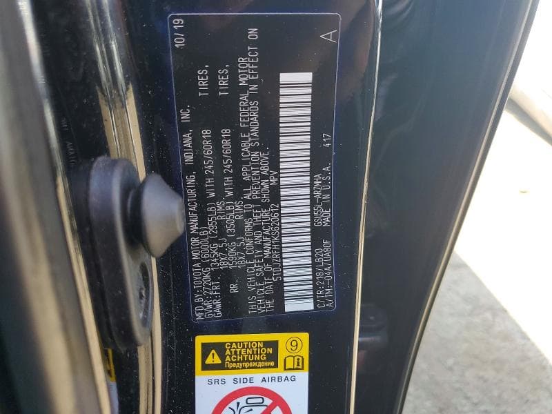 2019 TOYOTA HIGHLANDER XLE 13