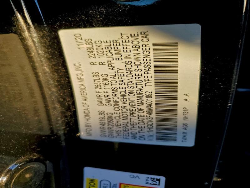 2021 HONDA ACCORD HYBRID EX HYBRID EX 12