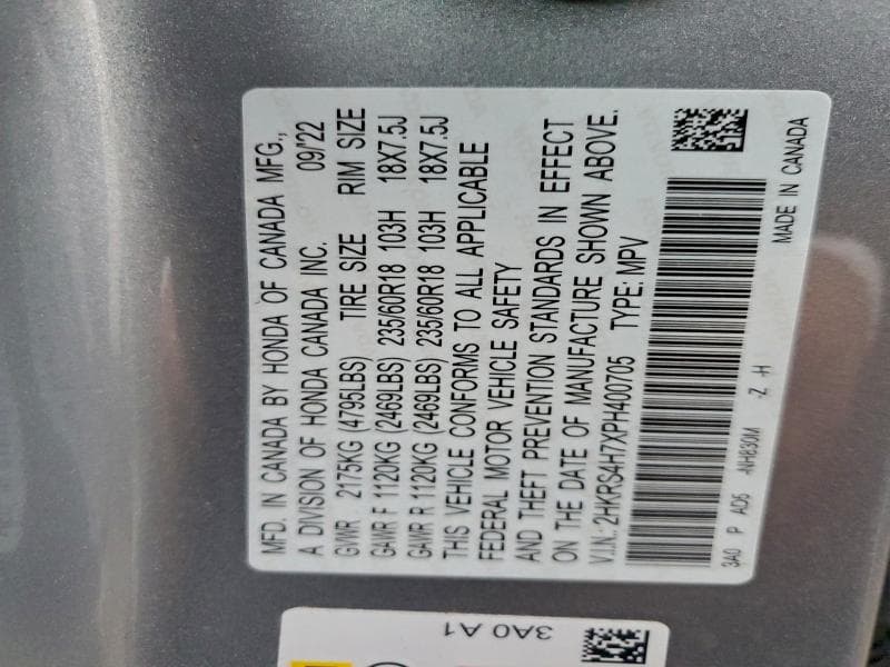 2023 HONDA CR-V EXL EXL 12