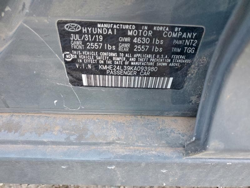 2019 HYUNDAI SONATA HYBRID 12