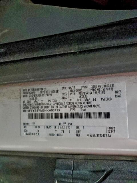 2017 FORD TRANSIT 150 UTILITY / SERVICE VAN 13