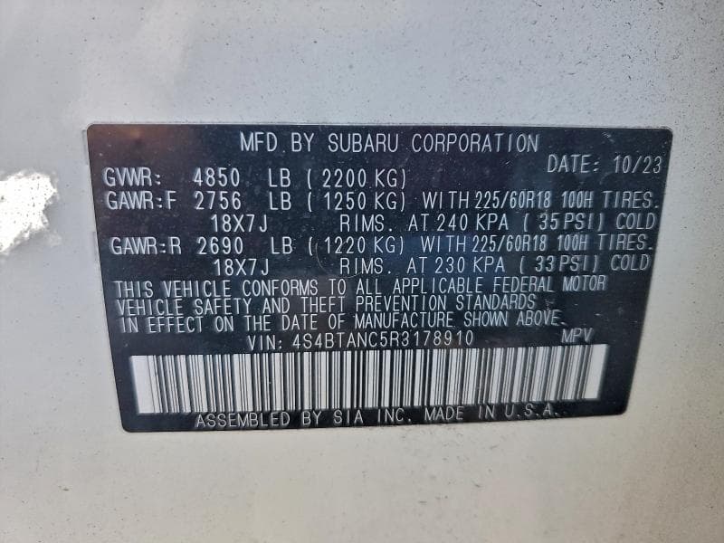2024 SUBARU OUTBACK LIMITED 14