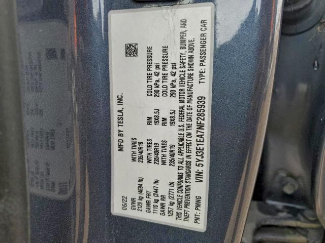 2022 TESLA MODEL 3 13