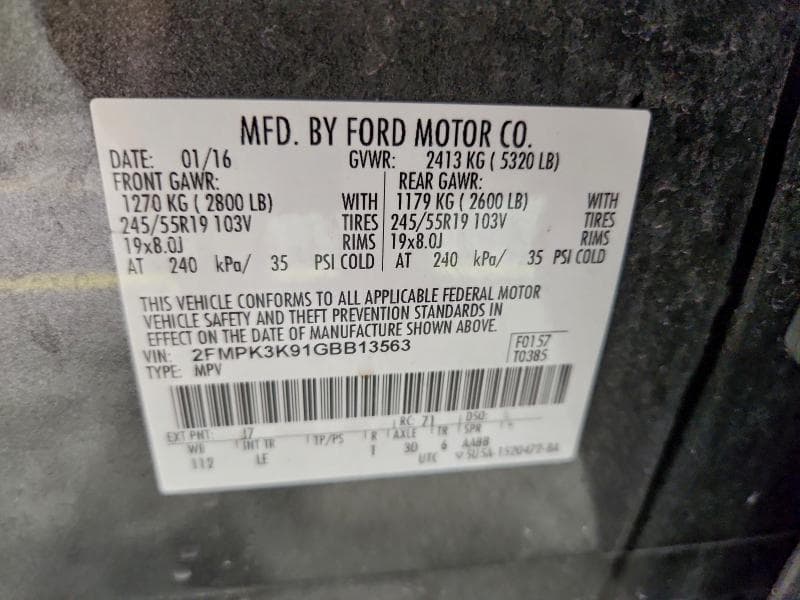 2016 FORD EDGE TITANIUM TITANIUM 13