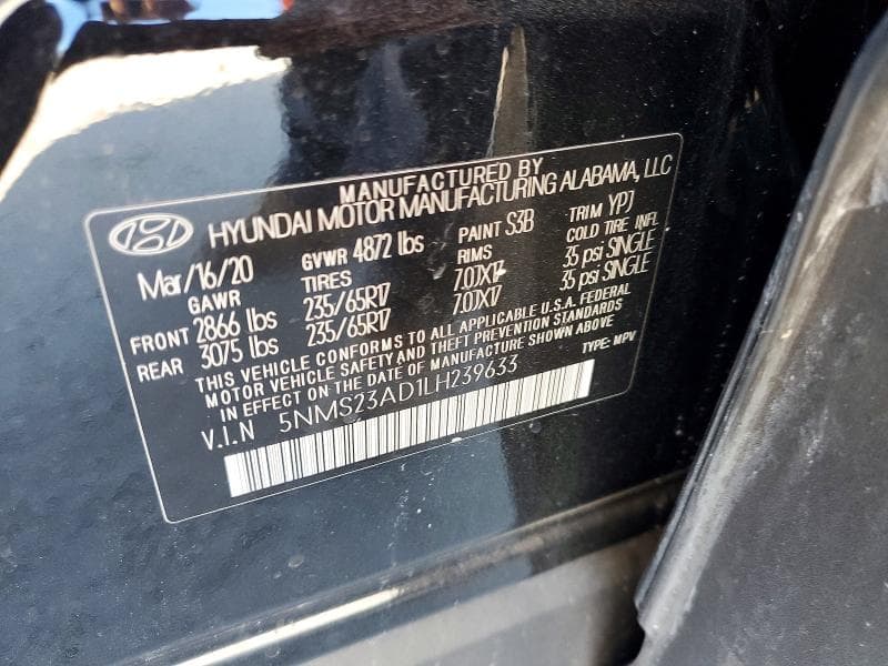 2020 HYUNDAI SANTA FE SE 12