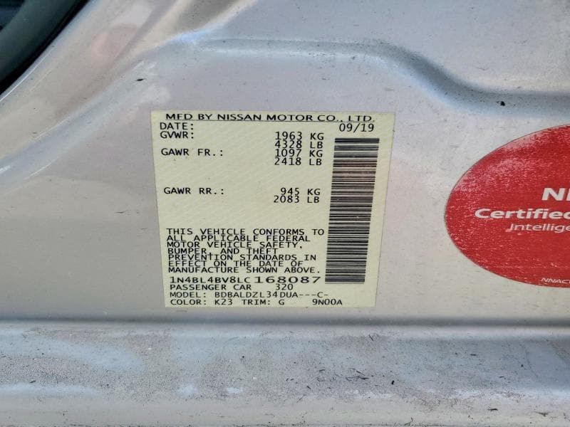 2020 NISSAN ALTIMA S S 15
