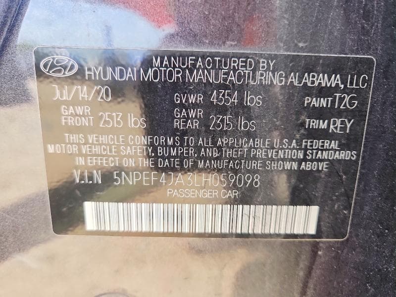 2020 HYUNDAI SONATA SEL 12