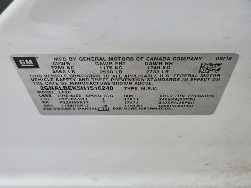2017 CHEVROLET EQUINOX LS 13