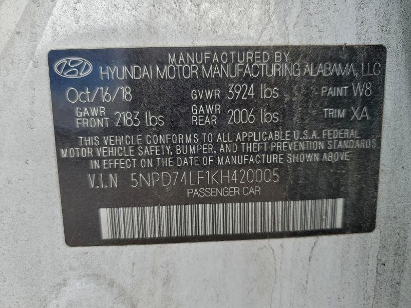 2019 HYUNDAI ELANTRA SE 12
