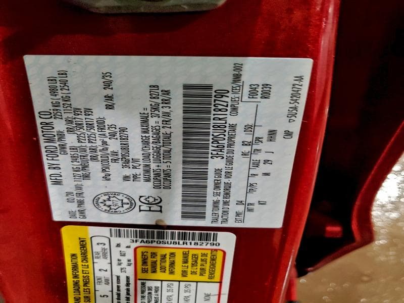 2020 FORD FUSION TITANIUM 12