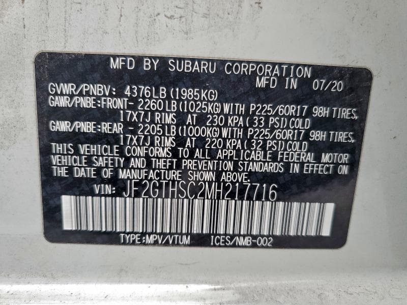 2021 SUBARU CROSSTREK SPORT SPORT 13