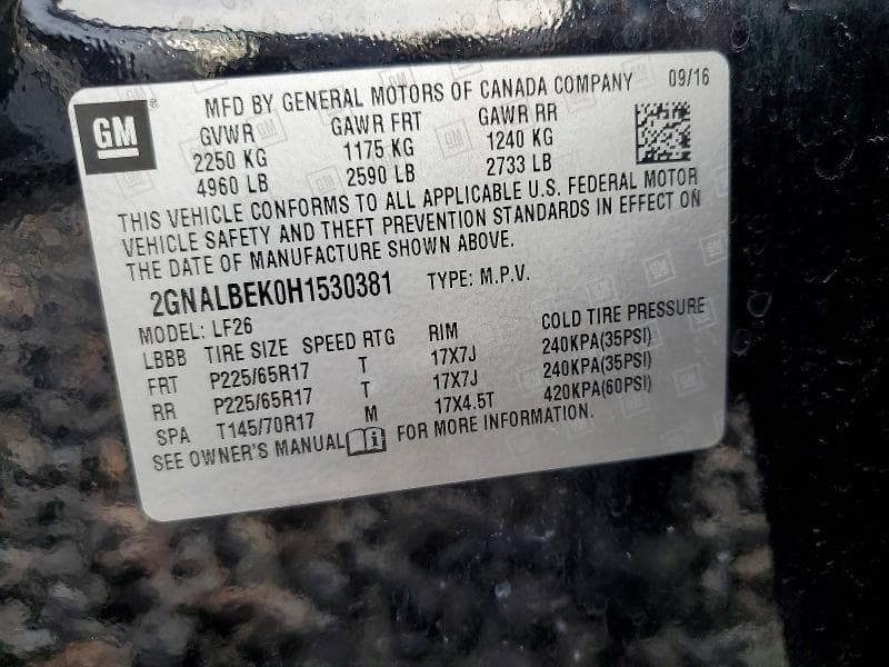 2017 CHEVROLET EQUINOX LS LS 13