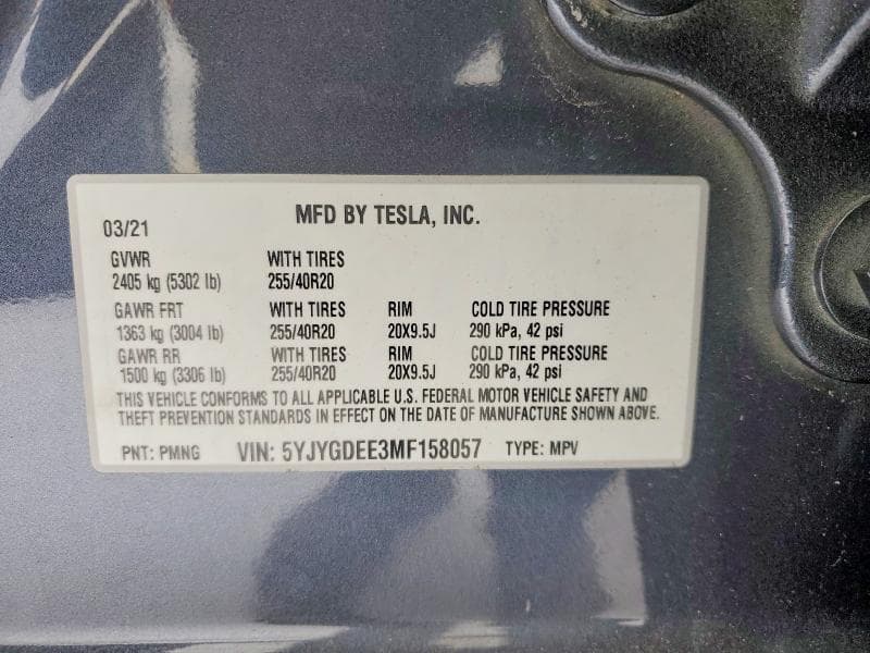 2021 TESLA MODEL Y 12