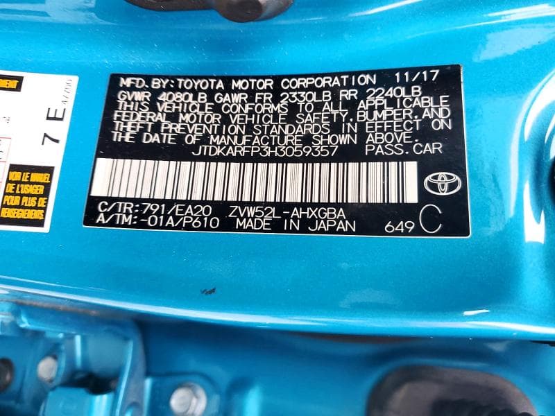 2017 TOYOTA PRIUS PRIME 12