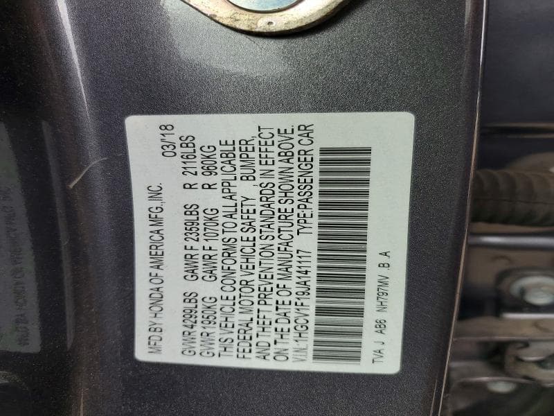 2018 HONDA ACCORD LX 12