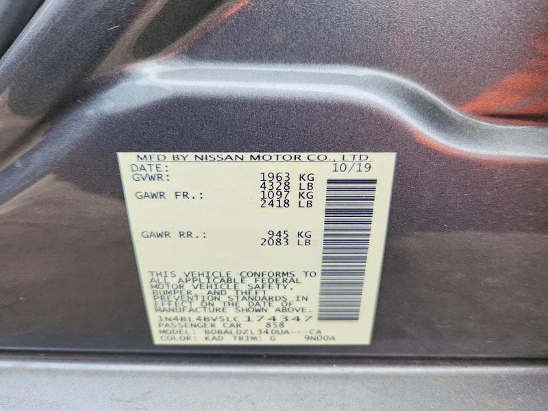 2020 NISSAN ALTIMA S 12