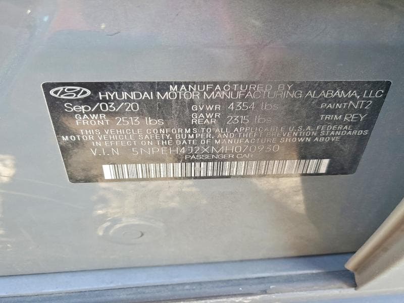 2021 HYUNDAI SONATA LIMITED LIMITED 12