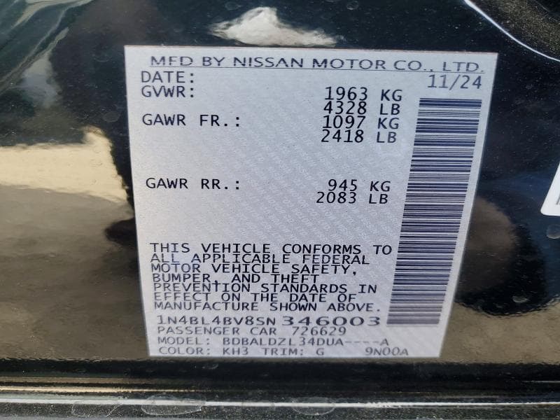 2025 NISSAN ALTIMA S 13