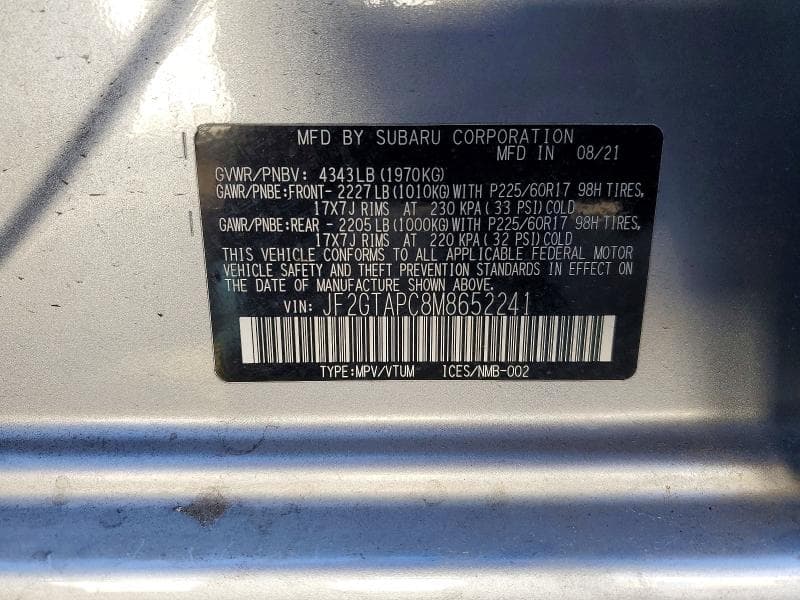 2021 SUBARU CROSSTREK PREMIUM PREMIUM 12