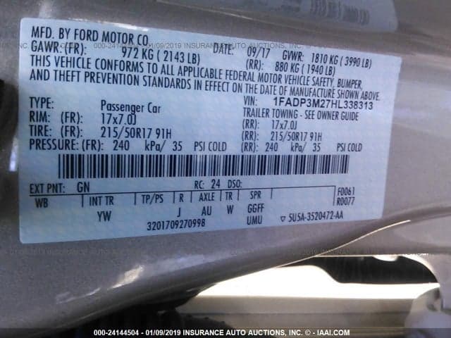 2017 FORD FOCUS SEL 9