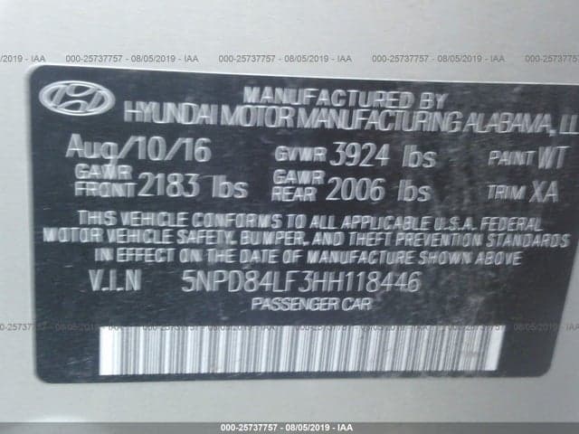 2017 HYUNDAI ELANTRA VALUE EDITION 9