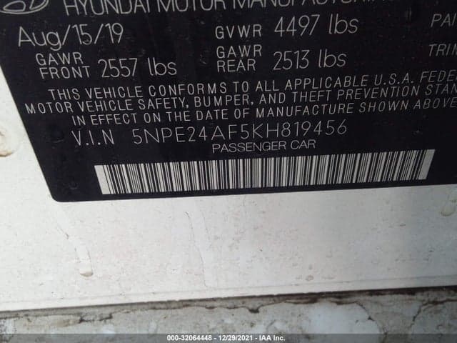2019 HYUNDAI SONATA SE 9