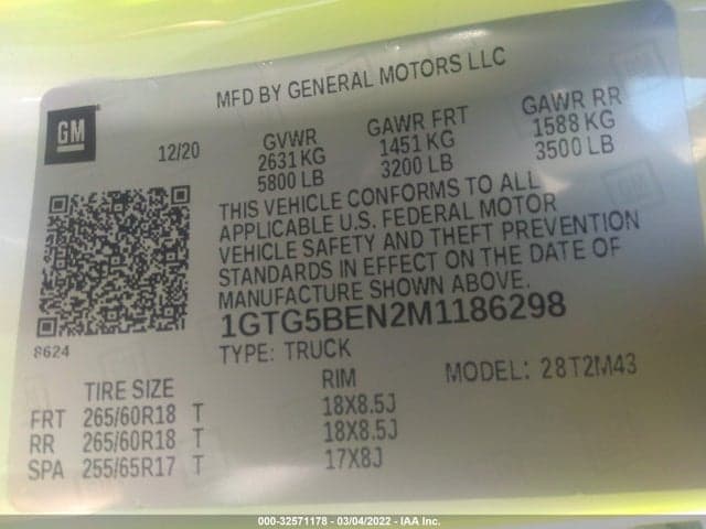 2021 GMC CANYON 2WD SHORT BOX ELEVATION STANDARD 9