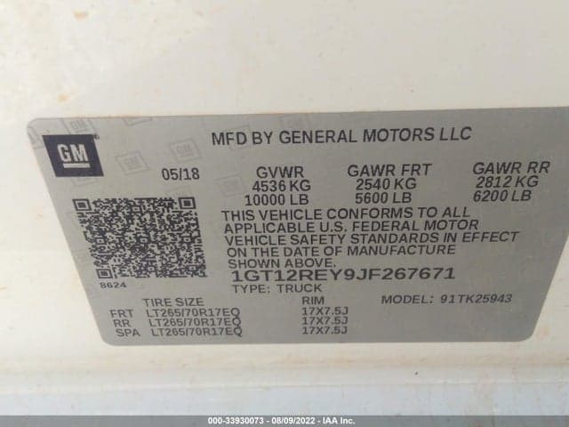 2018 GMC SIERRA 2500HD 9