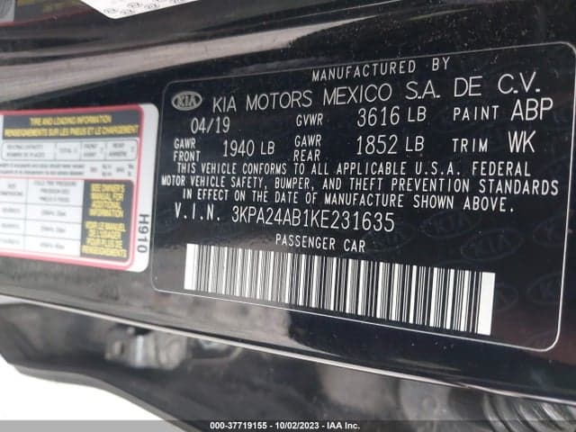2019 KIA RIO LX 9