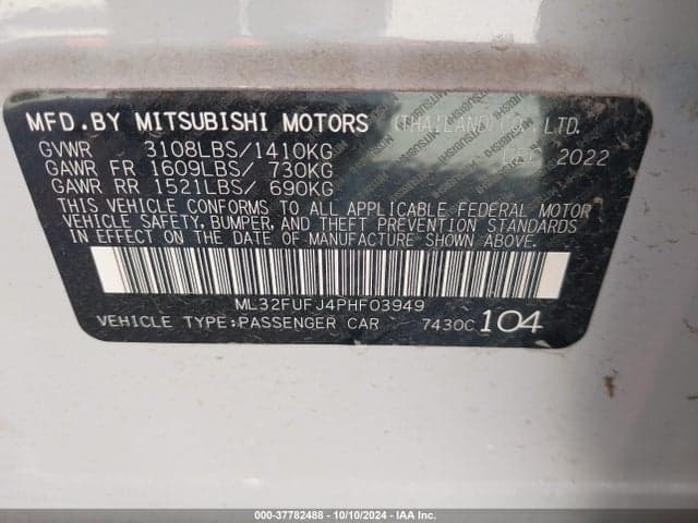 2023 MITSUBISHI MIRAGE G4 ES 9