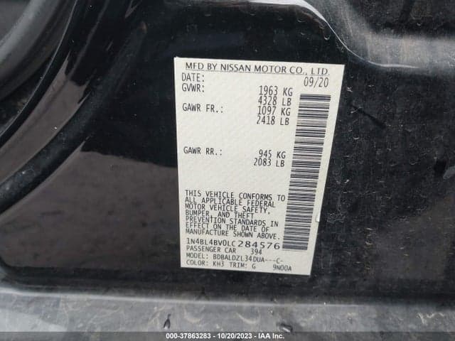 2020 NISSAN ALTIMA S FWD 9