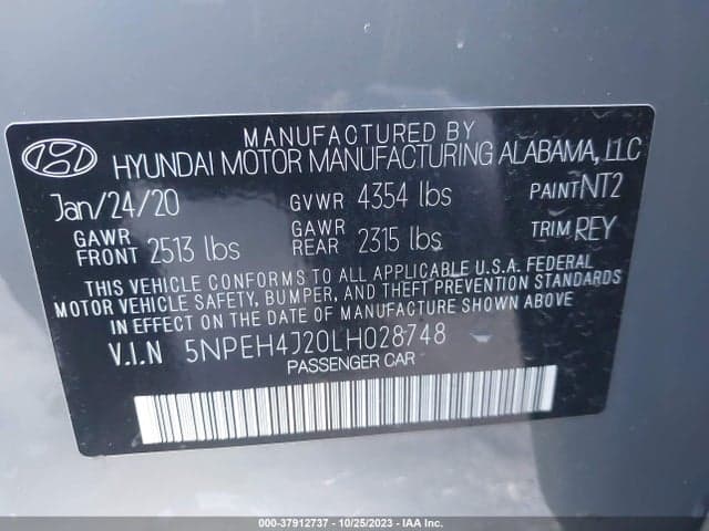 2020 HYUNDAI SONATA LIMITED 9