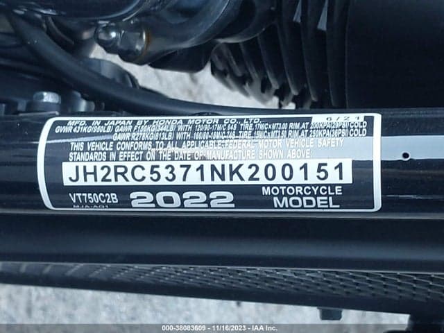 2022 HONDA VT750 C2B 10