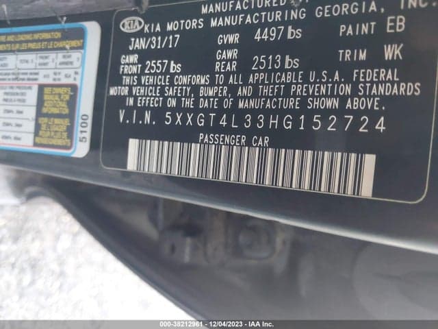 2017 KIA OPTIMA LX 9