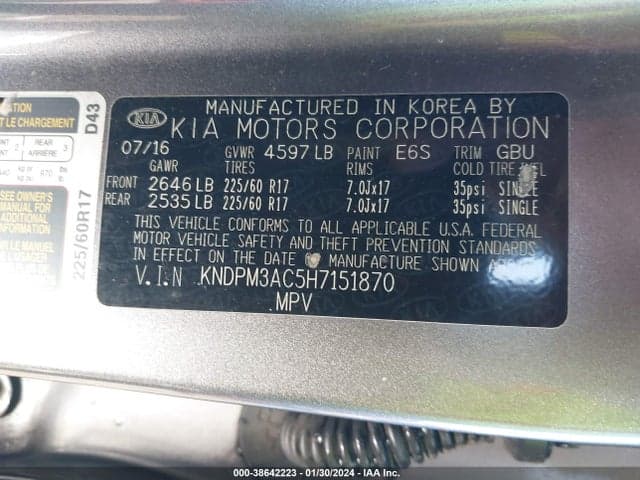 2017 KIA SPORTAGE LX 9