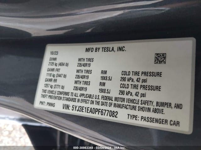 2023 TESLA MODEL 3 REAR-WHEEL DRIVE 9