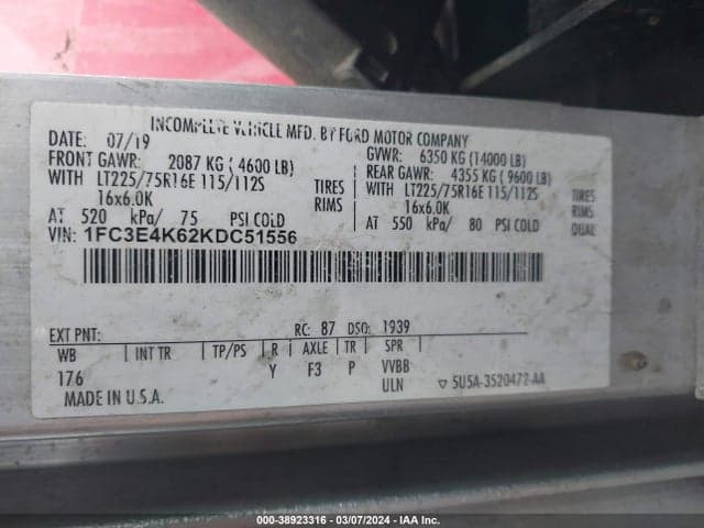 2019 FORD E-450 STRIPPED 8