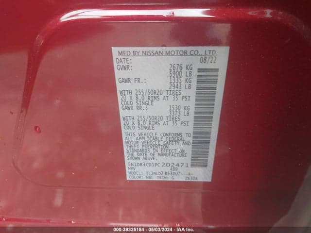 2023 NISSAN PATHFINDER SL 4WD 9