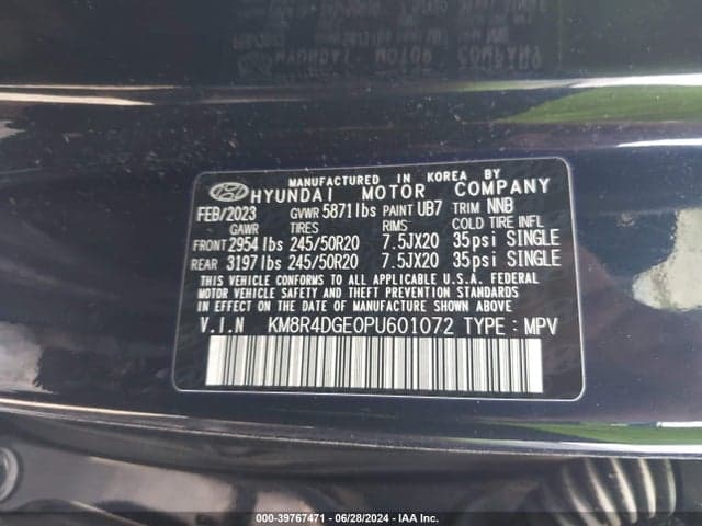 2023 HYUNDAI PALISADE SEL 9