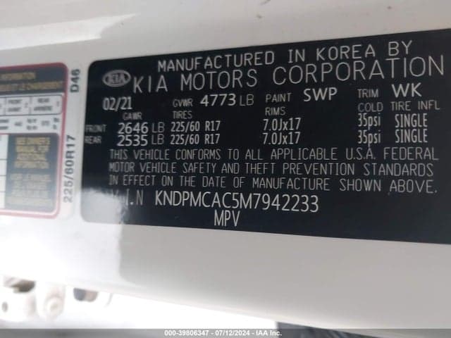 2021 KIA SPORTAGE LX 9