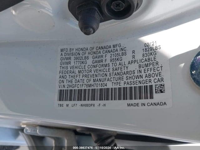 2021 HONDA CIVIC EX-L 9