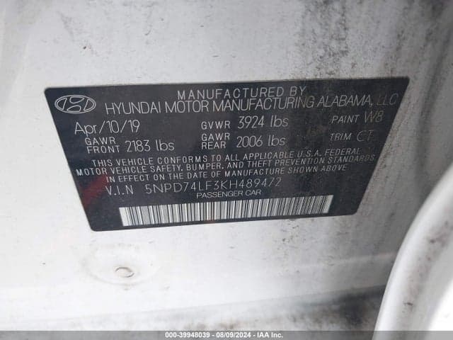 2019 HYUNDAI ELANTRA SE 9
