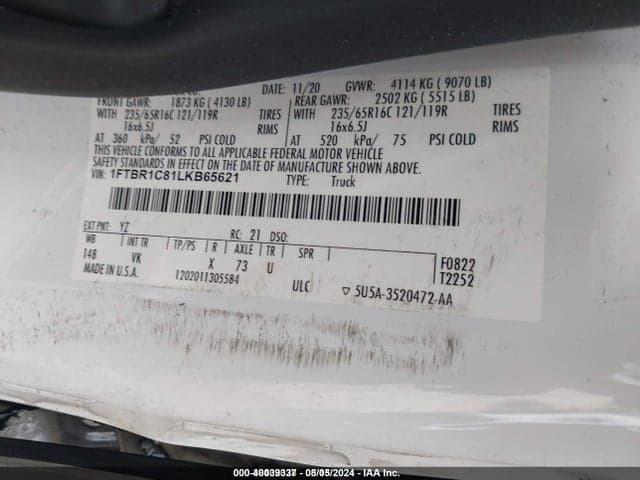 2020 FORD TRANSIT-250 9