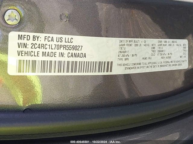 2023 CHRYSLER PACIFICA HYBRID TOURING L 9
